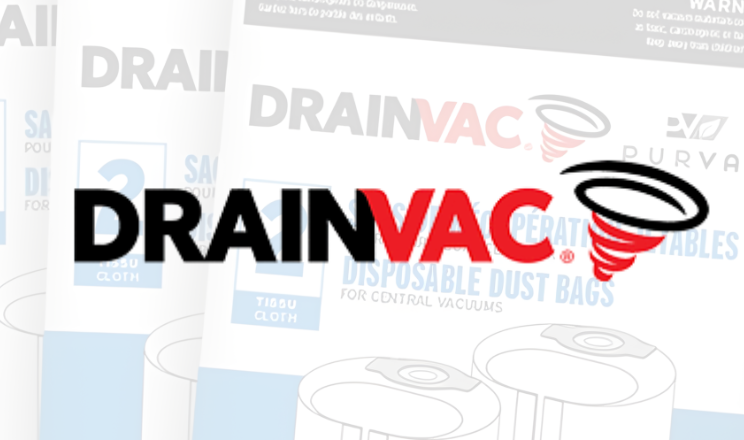 Sacs en papier tissu Hepa pour aspirateur central, chariot traineau  Sacs Aspirateur Drainvac