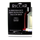 Sacs Aspirateur Riccar Radiance Simplicity Synergy Type X RXH-6 SXH-6